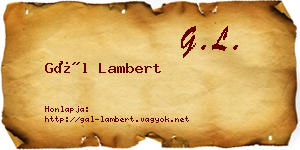 Gál Lambert névjegykártya