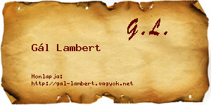 Gál Lambert névjegykártya